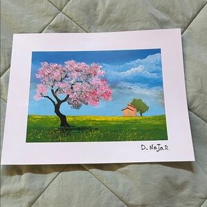 Pink Blossom Tree Art lithograph